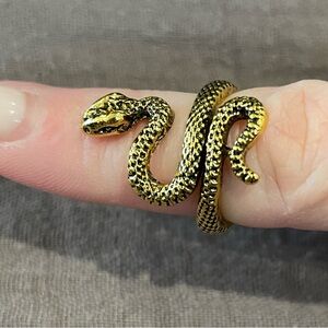 NEW! Gold Adjustable Snake Ring for Reptile Enthusiasts!